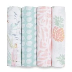 Lot De 4 Maxi-langes En Mousseline De Coton Tropicalia
