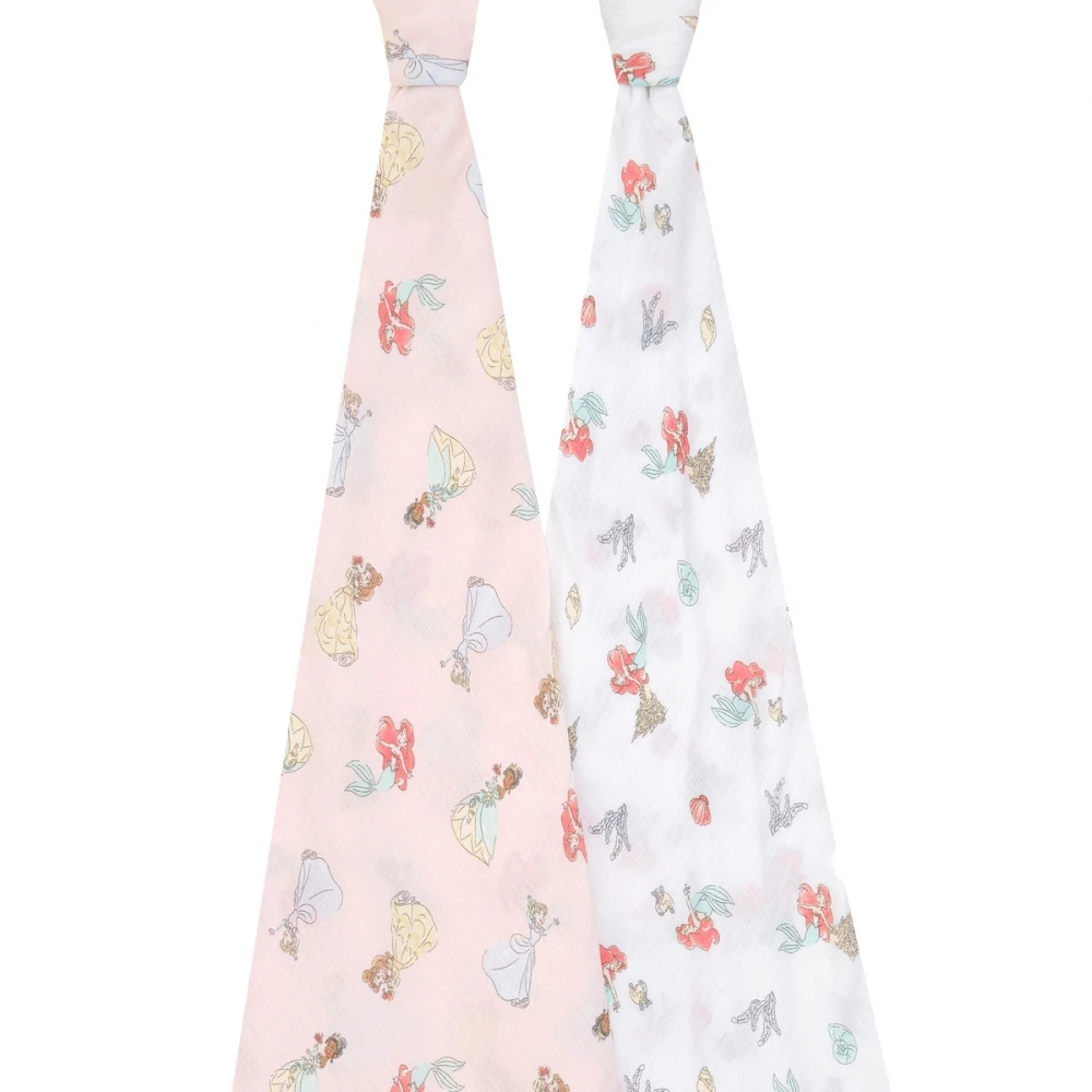 Lot De 2 Langes En Mousseline De Coton Disney Princesse – Image 2