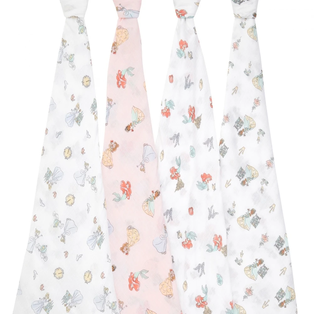 Lot De 4 Langes En Mousseline De Coton Disney Princesse – Image 2