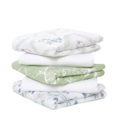 Lot De 5 Petits Langes En Mousseline De Coton Essentials Harmony