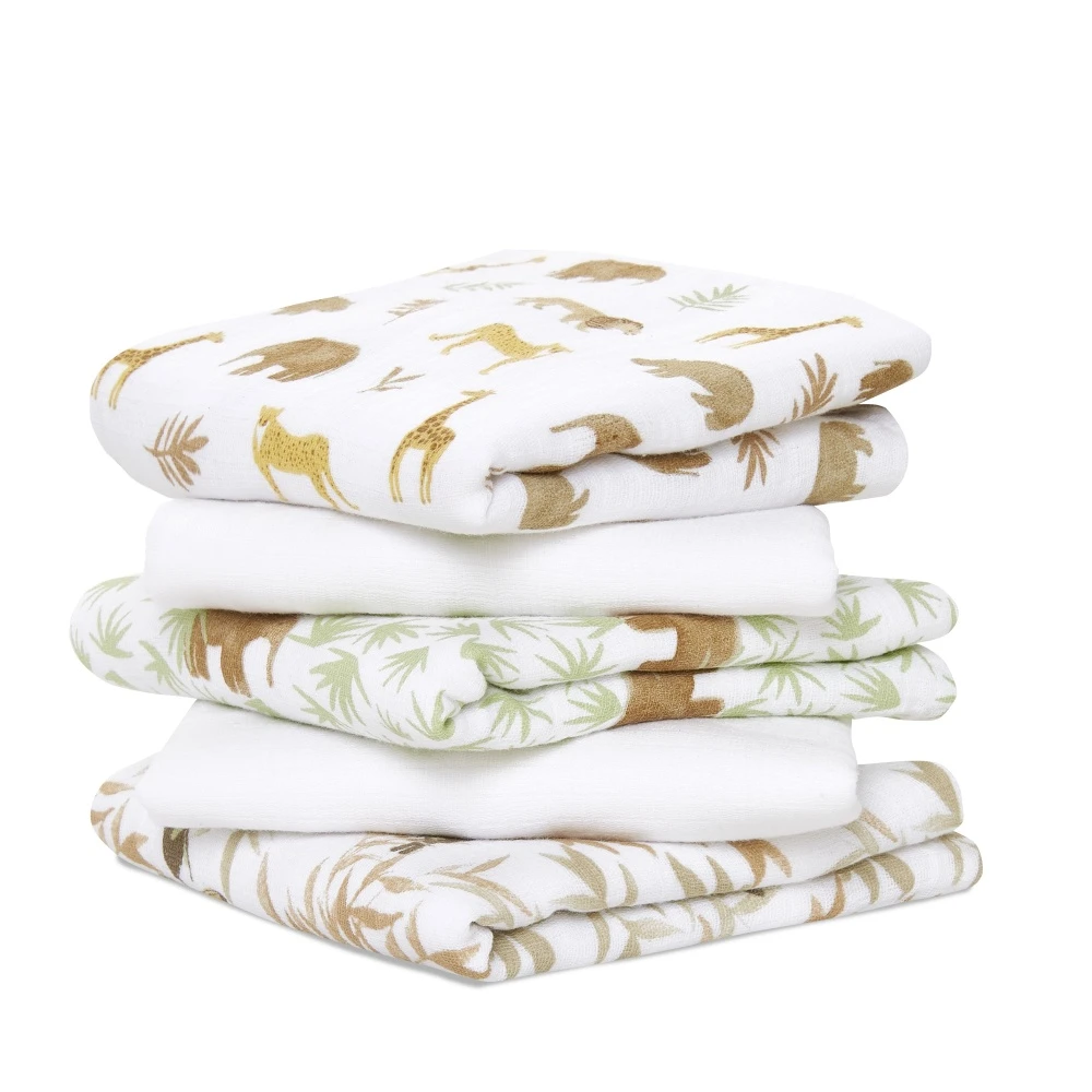 Lot De 5 Petits Langes En Mousseline De Coton Tanzania