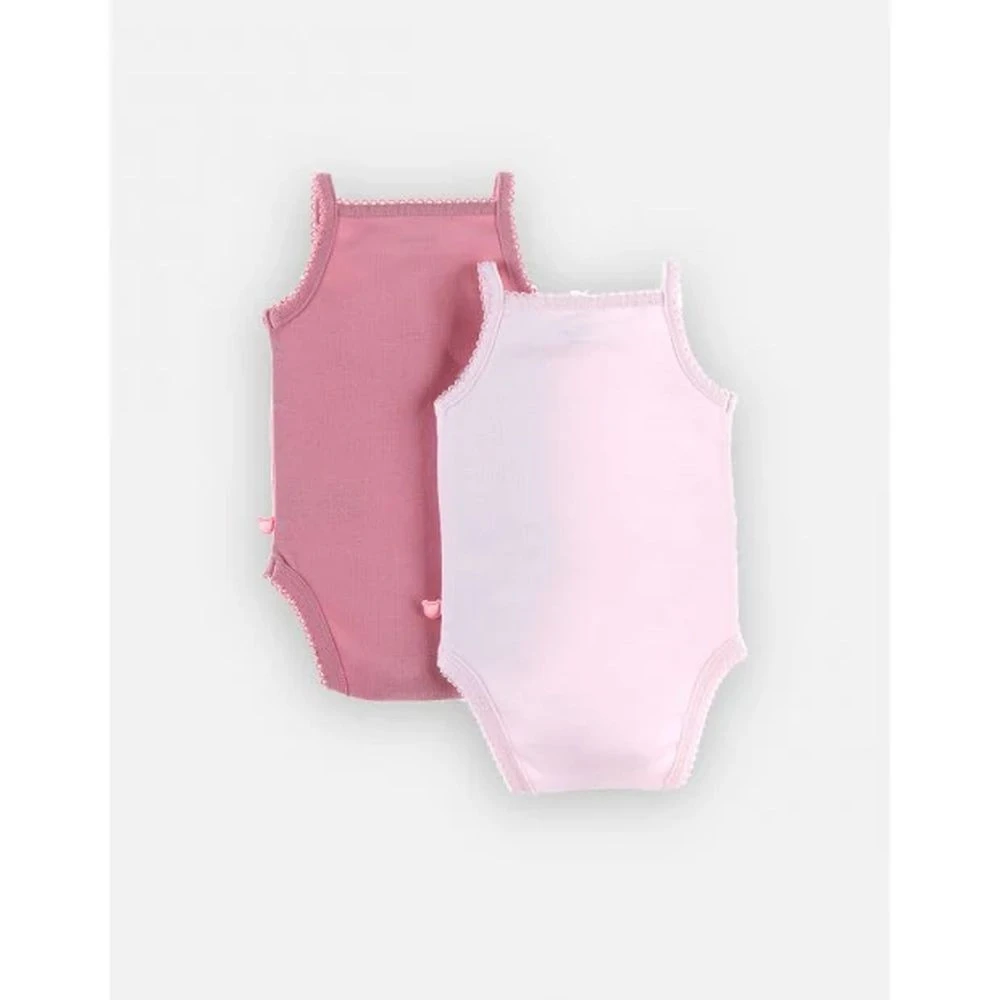 Lot De 2 Body à Bretelles Rose 9 Mois