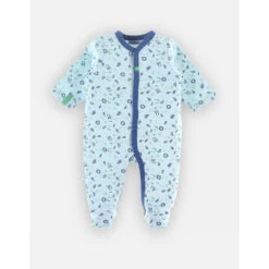 Pyjama En Jersey à Imprimé Bleu 3 Mois