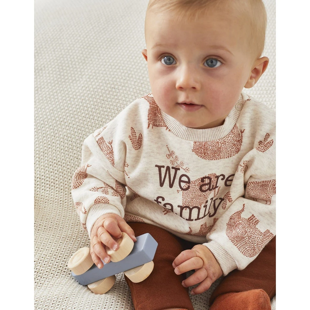 Ensemble Sweat éléphant + Jogging Caramel 3 Mois – Image 4