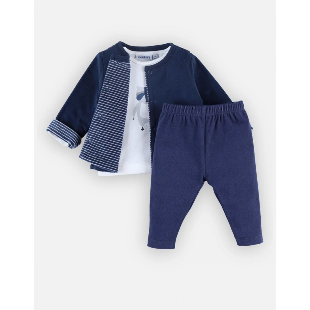 Ensemble 3 Pièces En Coton Bleu Marine 3 Mois – Image 2