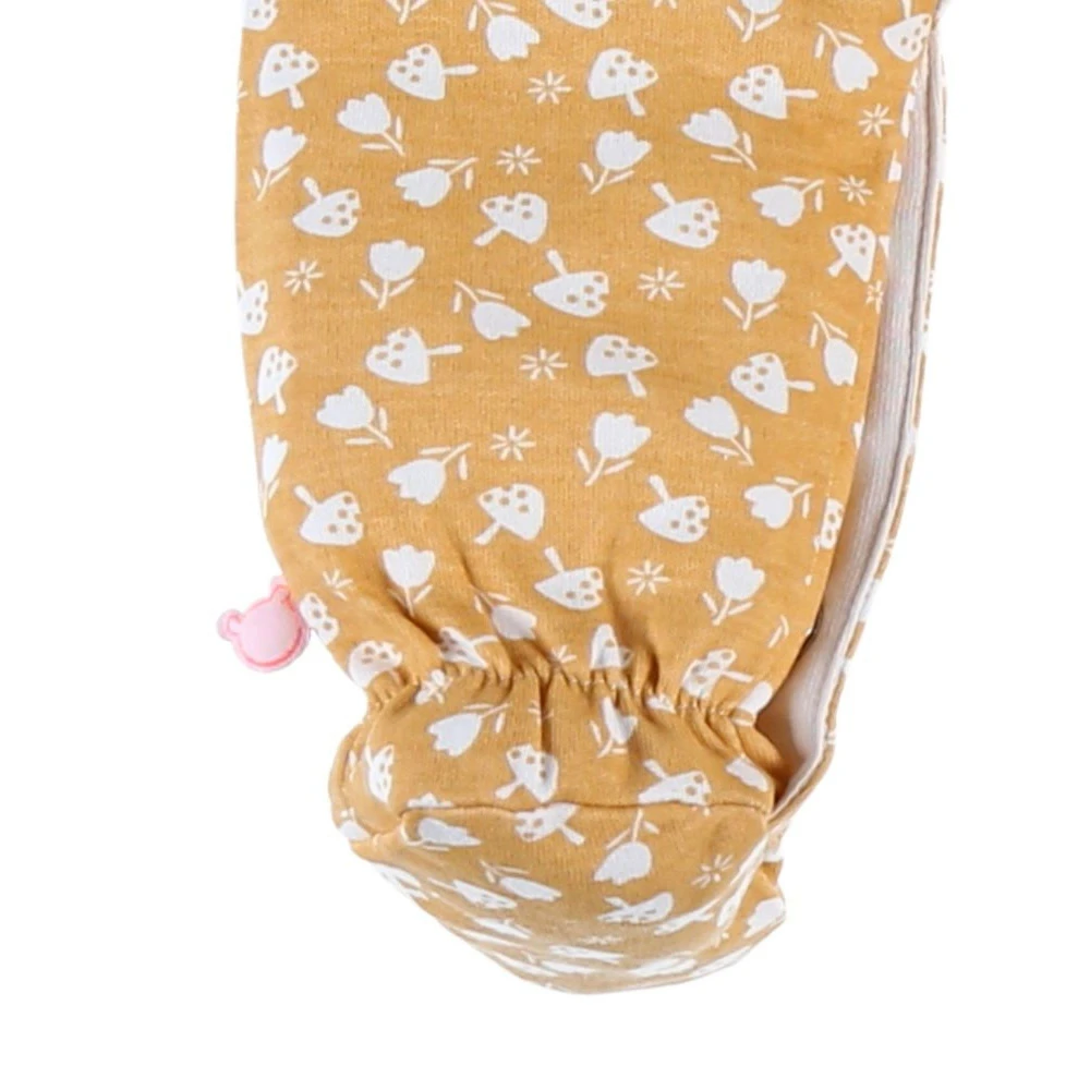 Pyjama 1 Pièce Fleuri En Jersey Moutarde 3 Mois – Image 3