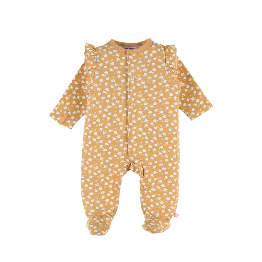 Pyjama 1 Pièce Fleuri En Jersey Moutarde 6 Mois