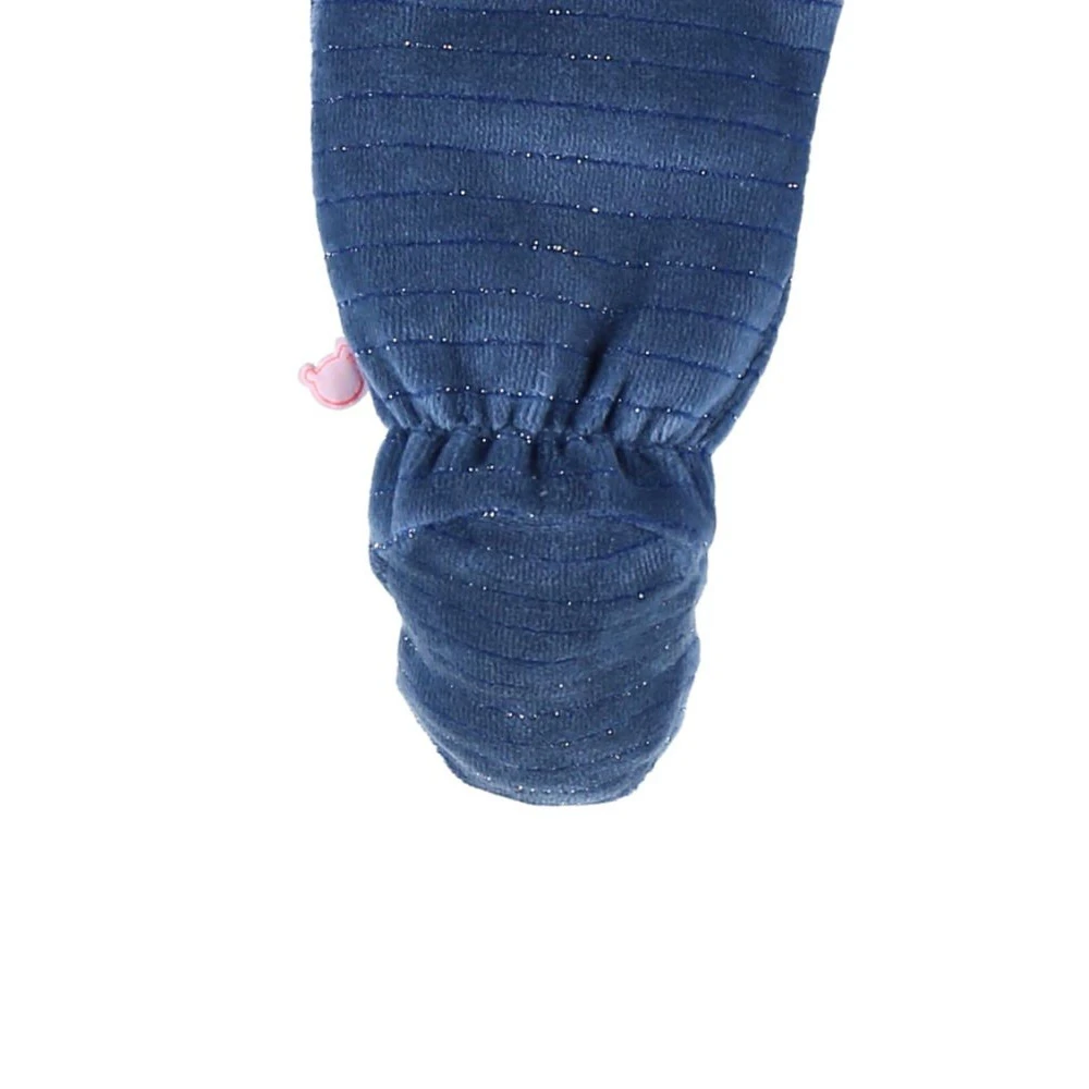 Pyjama 1 Pièce Lapin En Velours Marine 9 Mois – Image 3