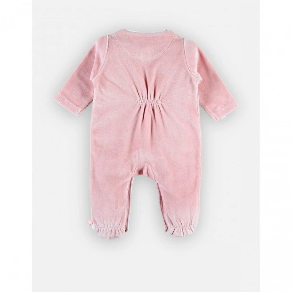 Pyjama Bébé Velours Girafe Rose 3 Mois – Image 5