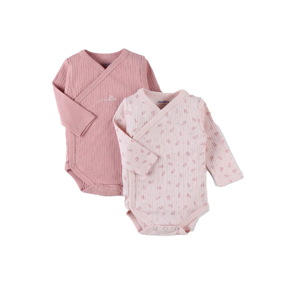Lot De 2 Body Croisés Manches Longues Rose 0 Mois