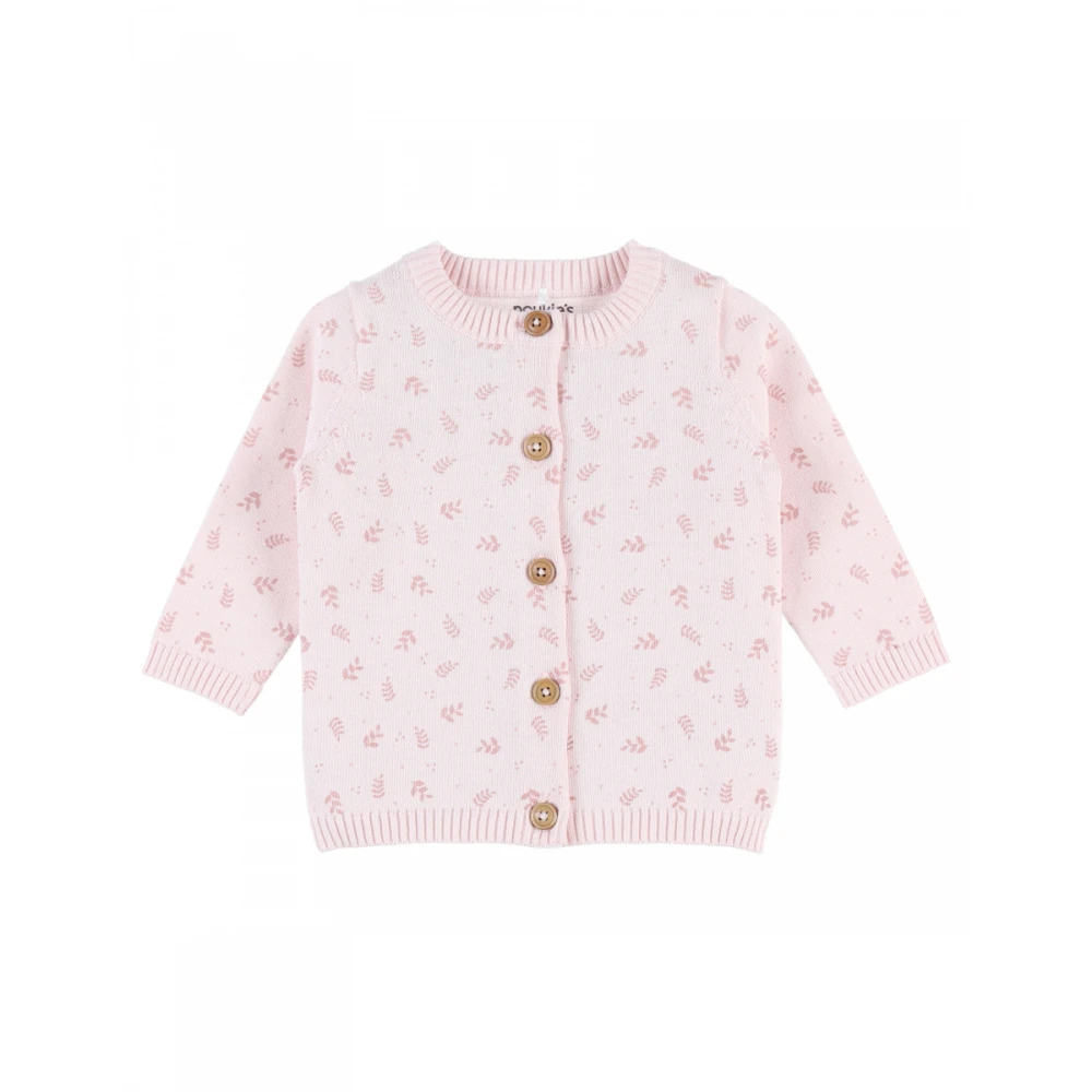 Gilet Maille Rose Fleurs 9 Mois