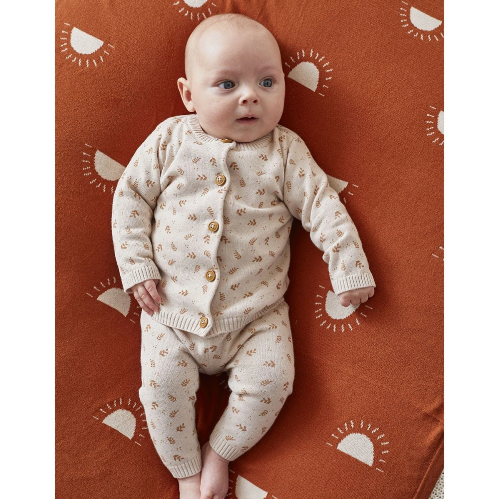 Legging Maille Beige Fleurs 3 Mois – Image 3