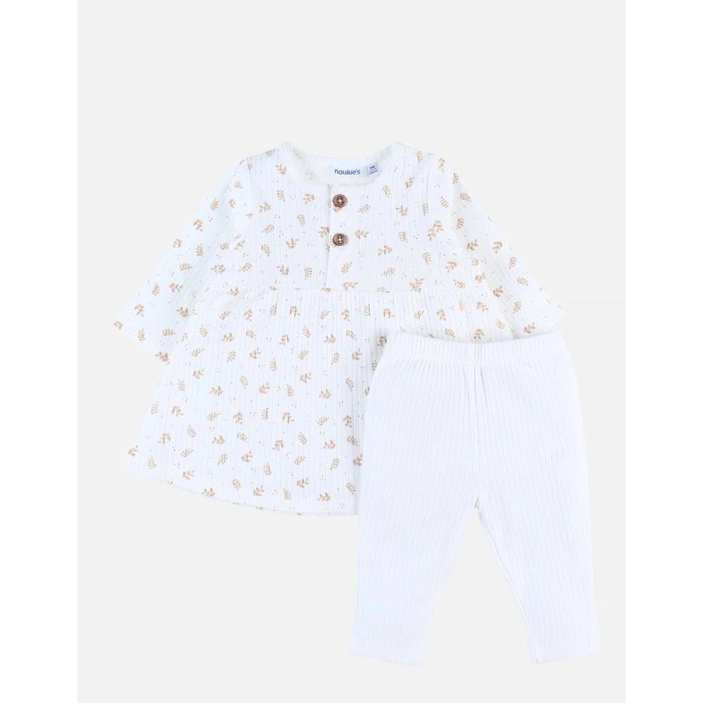 Robe Legging Fleurs Blanc 3 Mois