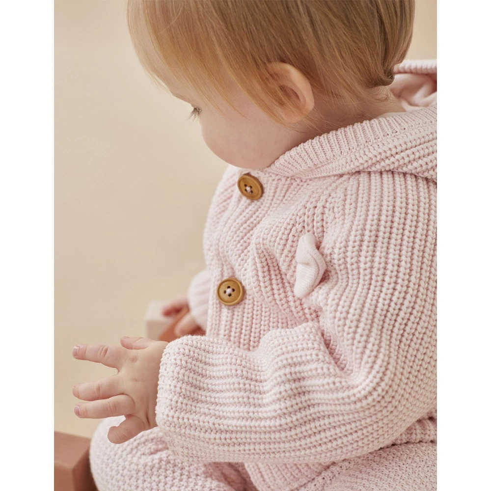 Gilet En Maille Rose Pâle 1 Mois – Image 3