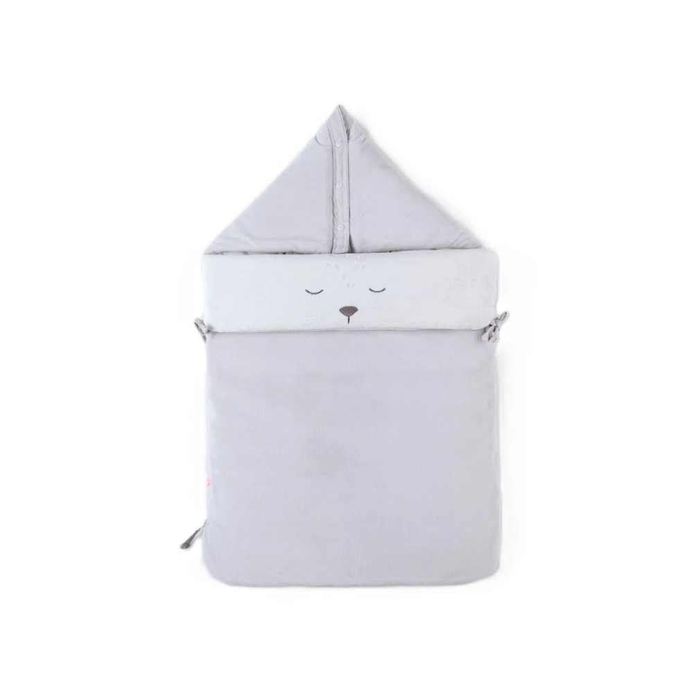 Nid D'ange En Veloudoux Gris Chiné