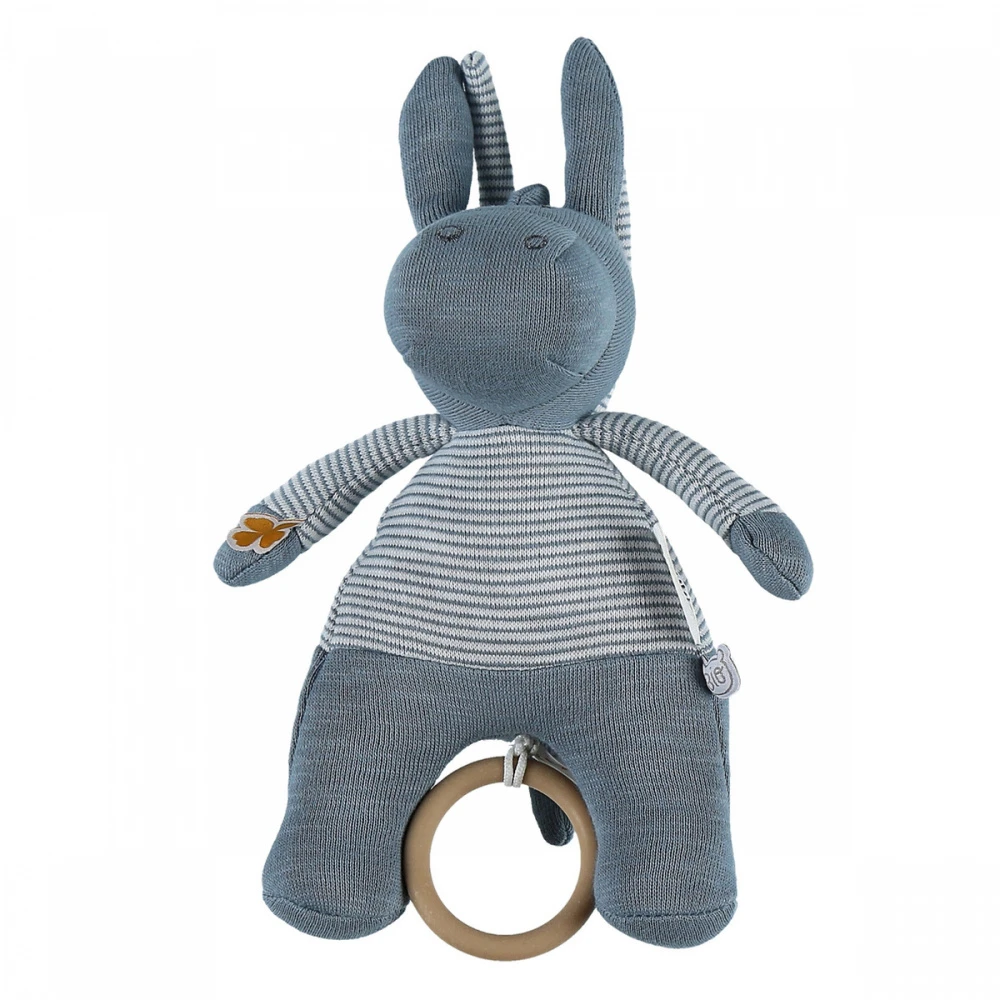 Peluche Mini Musical Coton Bio Paco Bleu