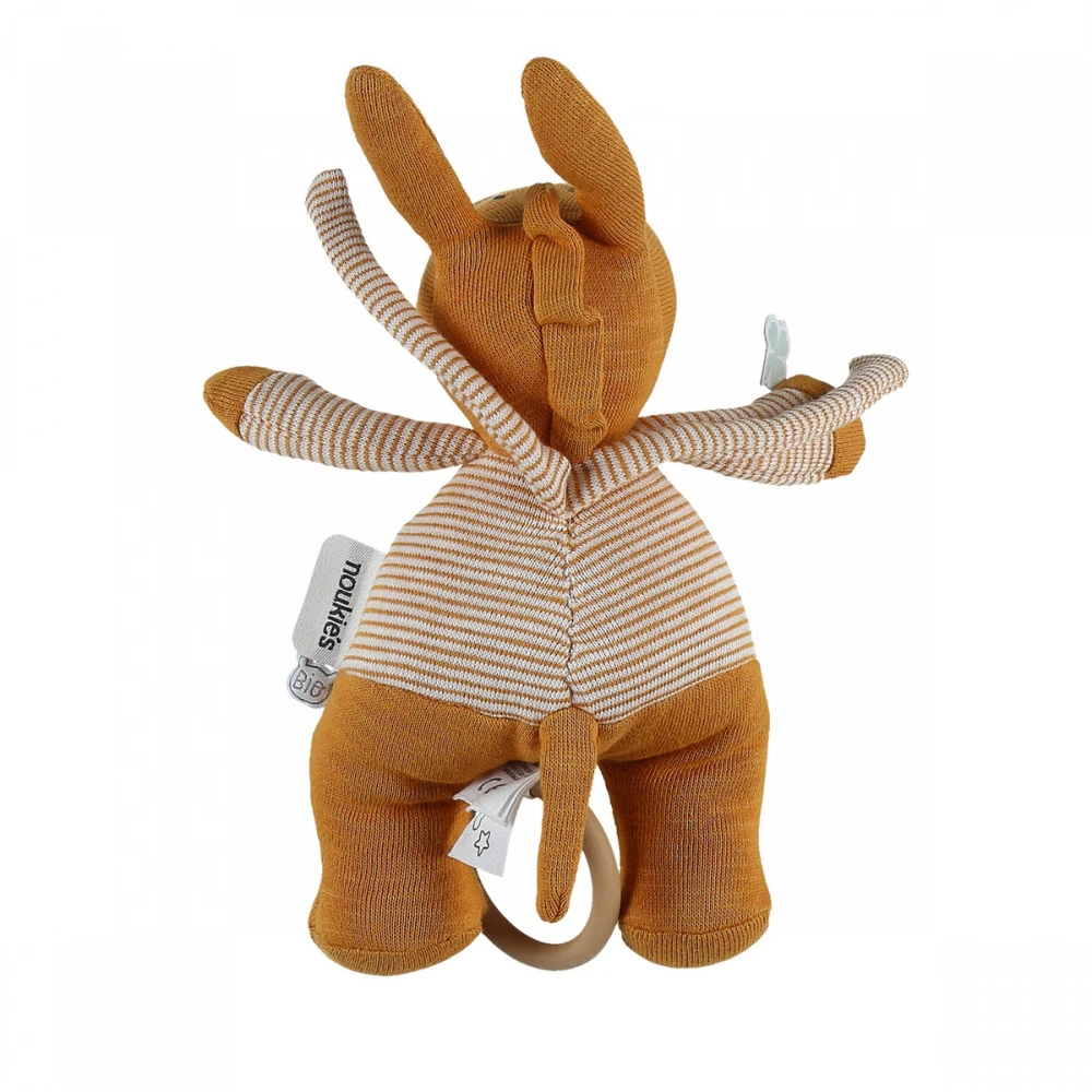 Peluche Mini Musical Coton Bio Paco Ocre – Image 4