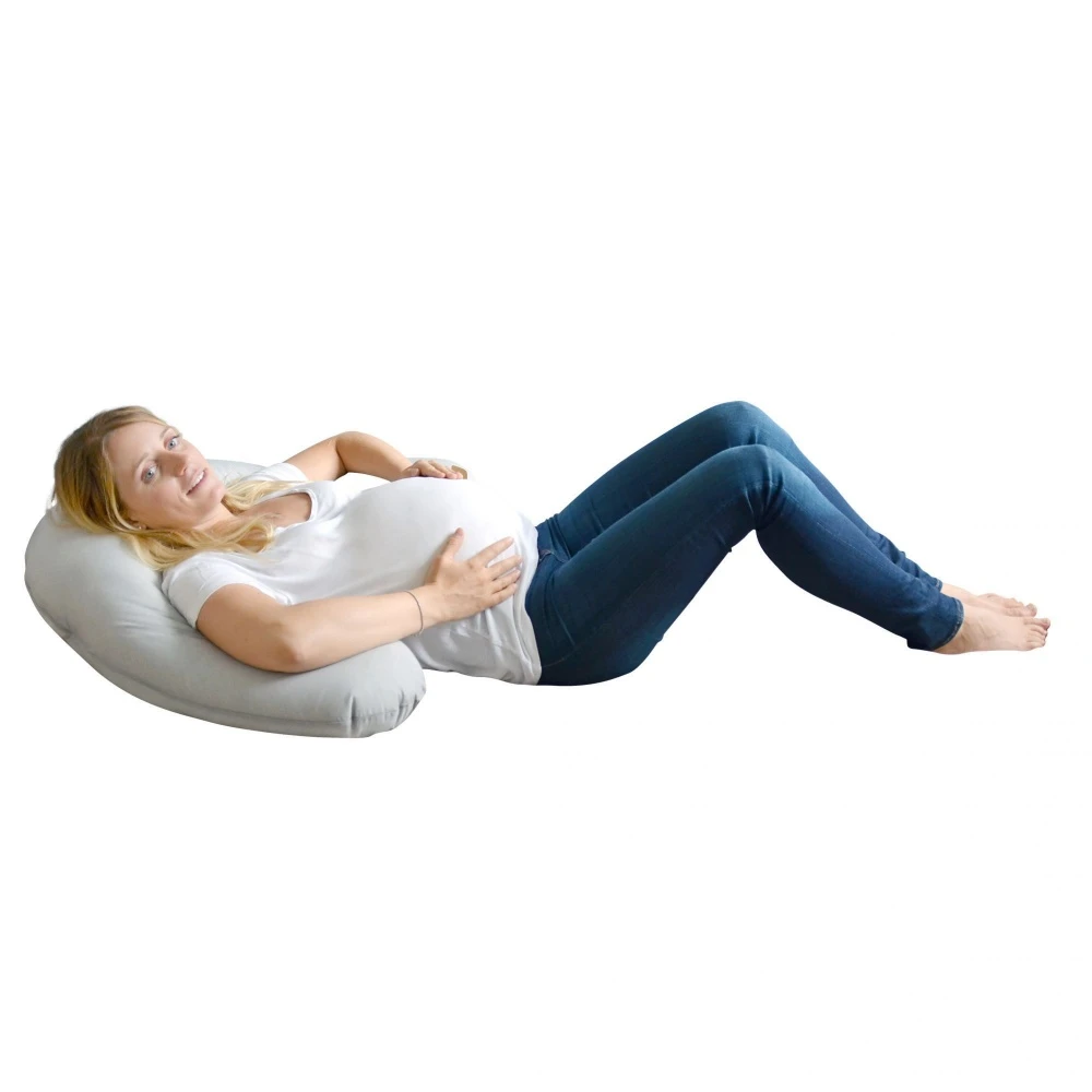 Beaba Coussin D'allaitement Big Flopsy Chambray Gris – Image 3