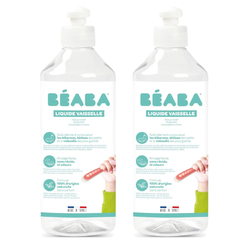 Beaba Lot De 2 Liquide Vaisselle Sans Parfum 500 Ml