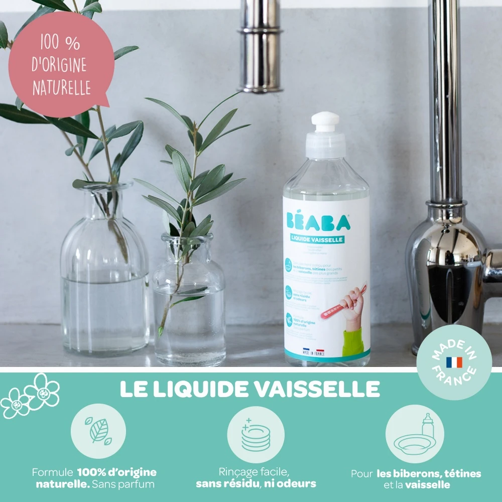 Beaba Lot De 2 Liquide Vaisselle Sans Parfum 500 Ml – Image 2