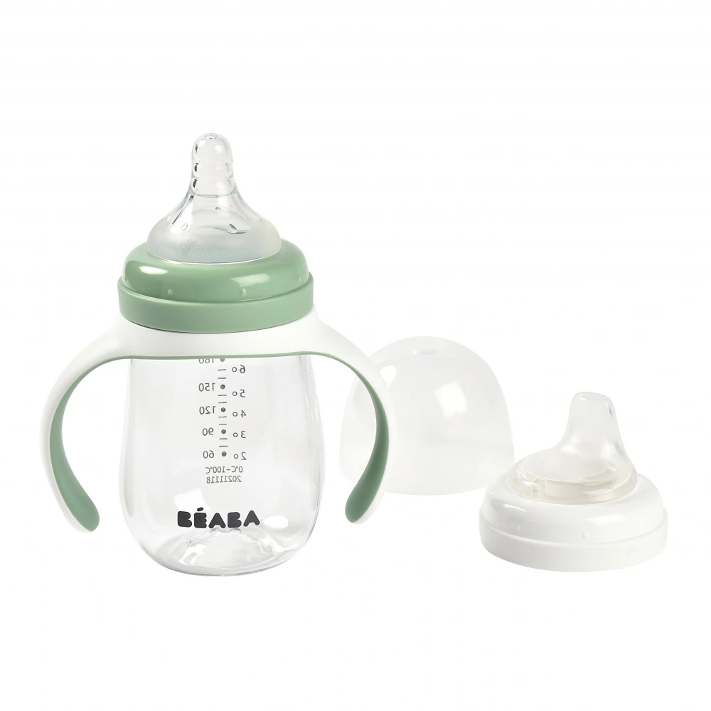 Beaba Biberon D'apprentissage 2 En 1 210 Ml - Vert Sauge