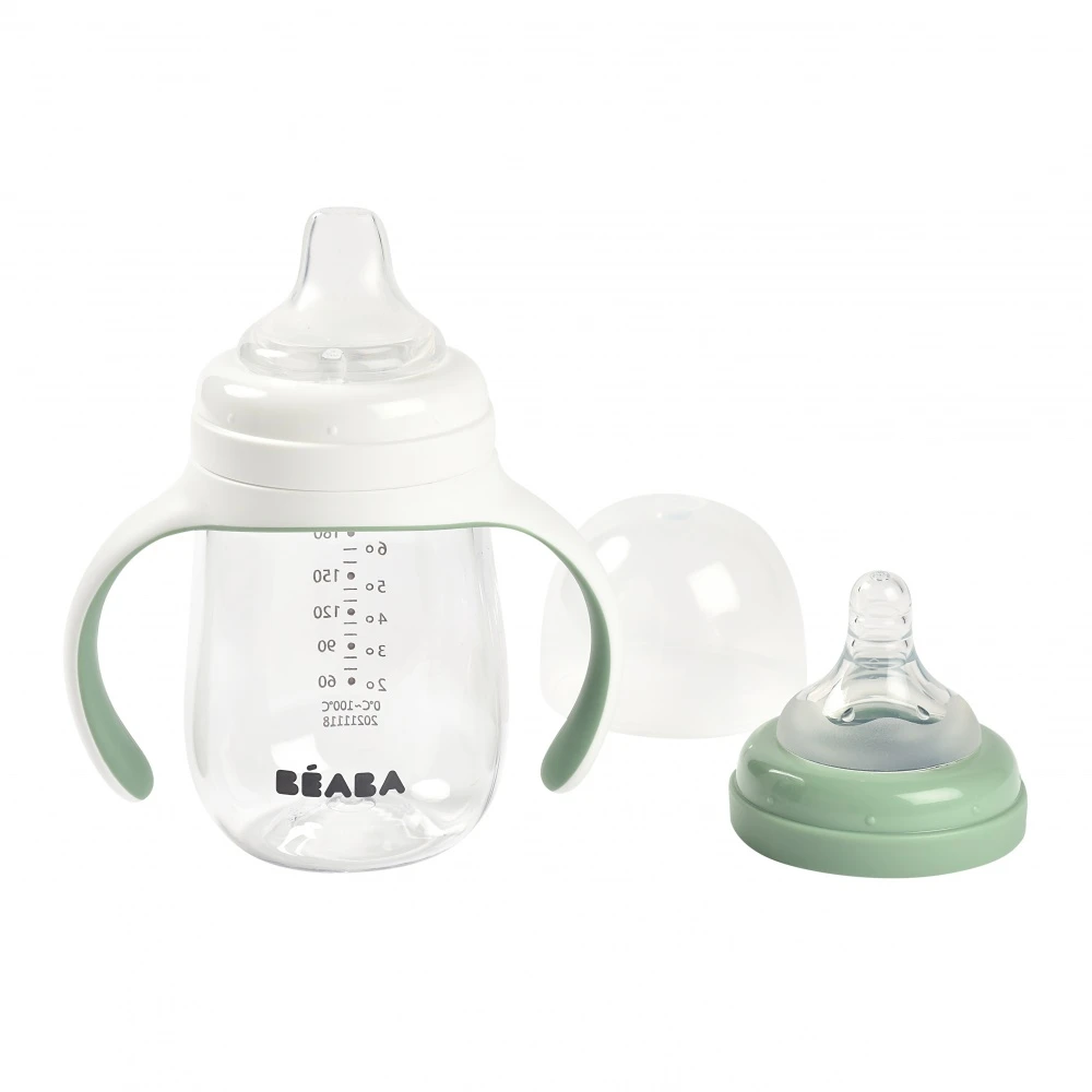 Beaba Biberon D'apprentissage 2 En 1 210 Ml - Vert Sauge – Image 2