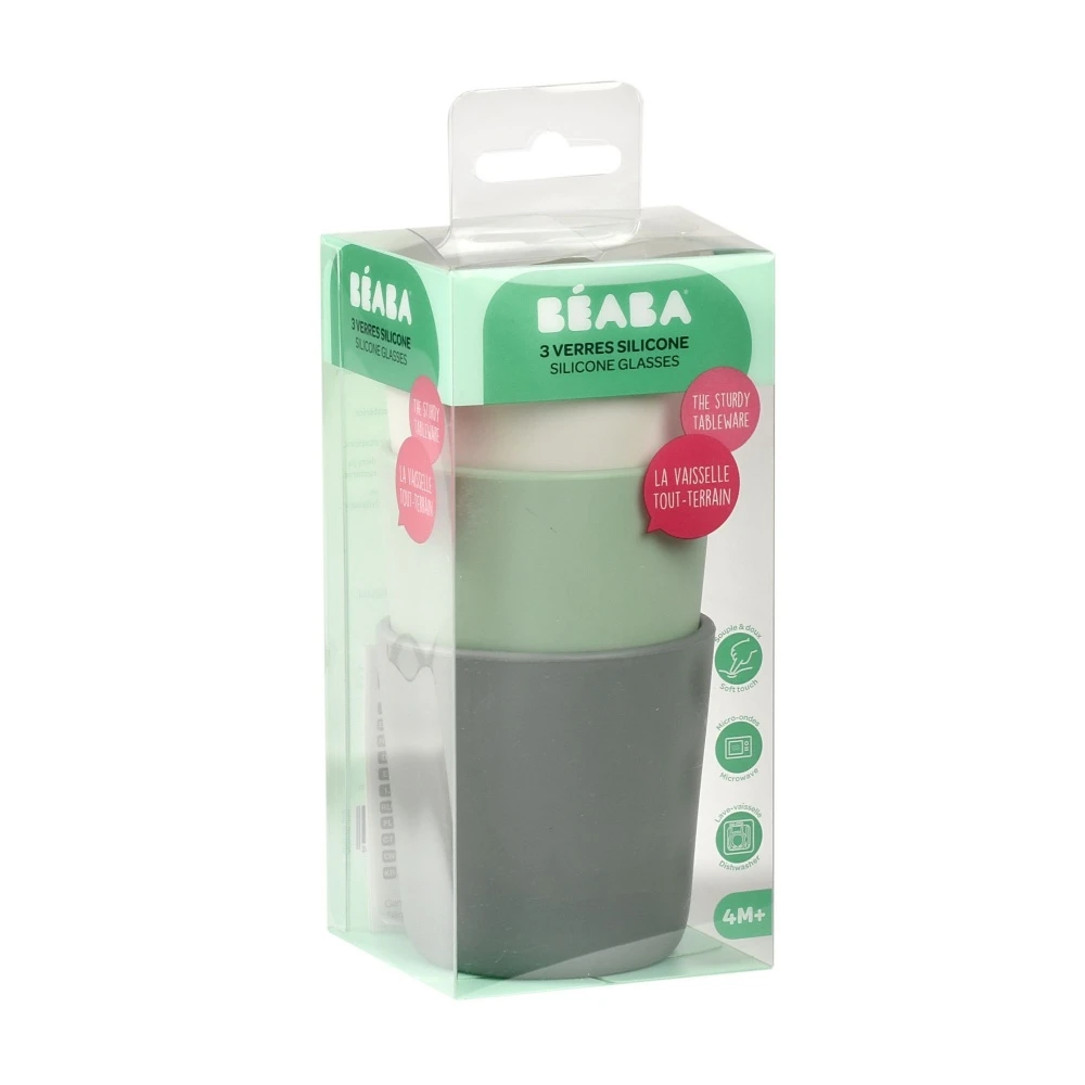 Beaba Lot De 3 Verres En Silicone Grey / Sage / Velvet – Image 5