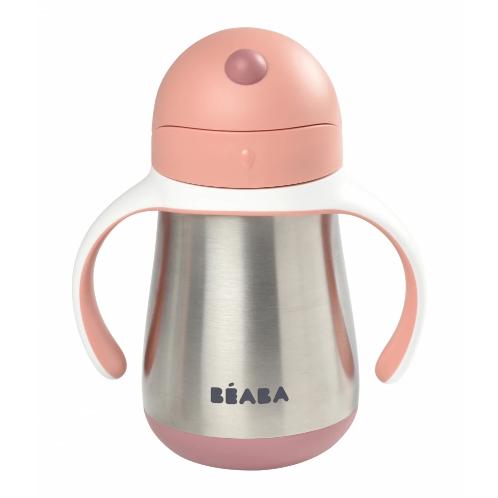 Beaba Tasse Paille Inox 250 Ml - Old Pink