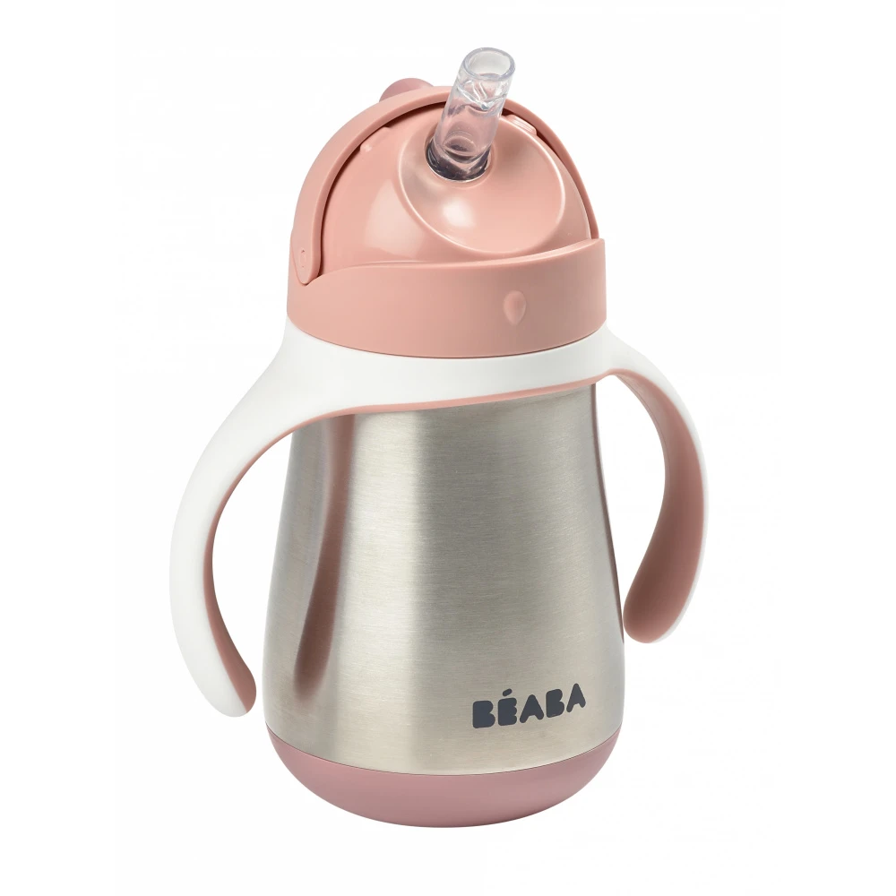 Beaba Tasse Paille Inox 250 Ml - Old Pink – Image 2