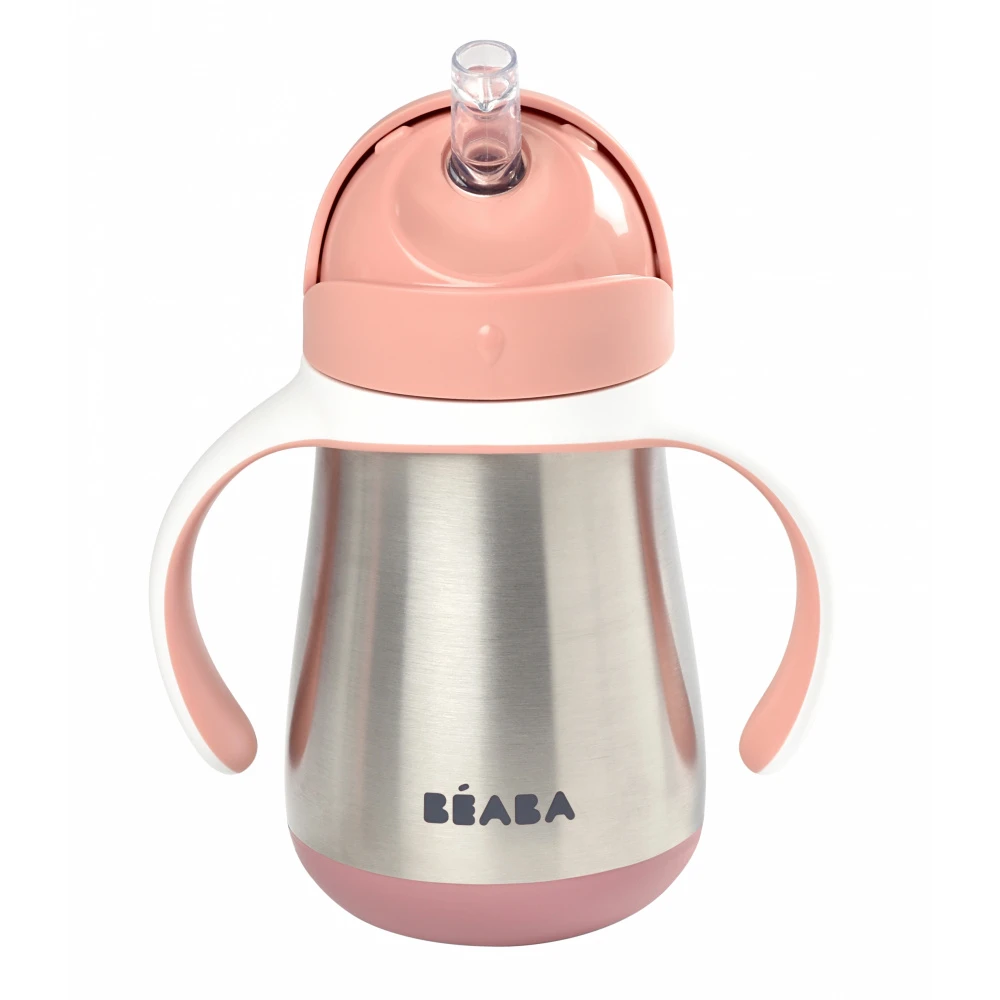Beaba Tasse Paille Inox 250 Ml - Old Pink – Image 4