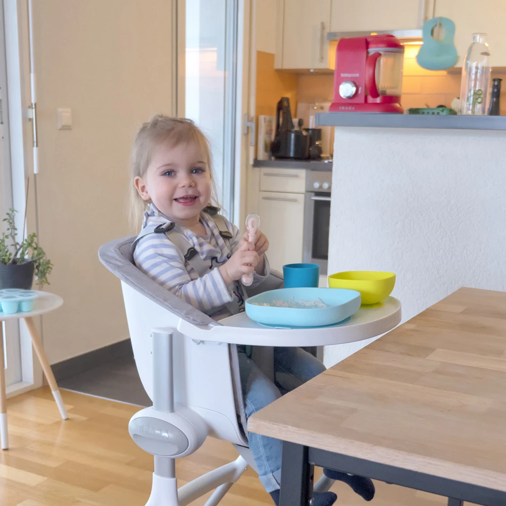 Beaba Chaise Haute Up And Down Grey/white + Assise Grey – Image 3