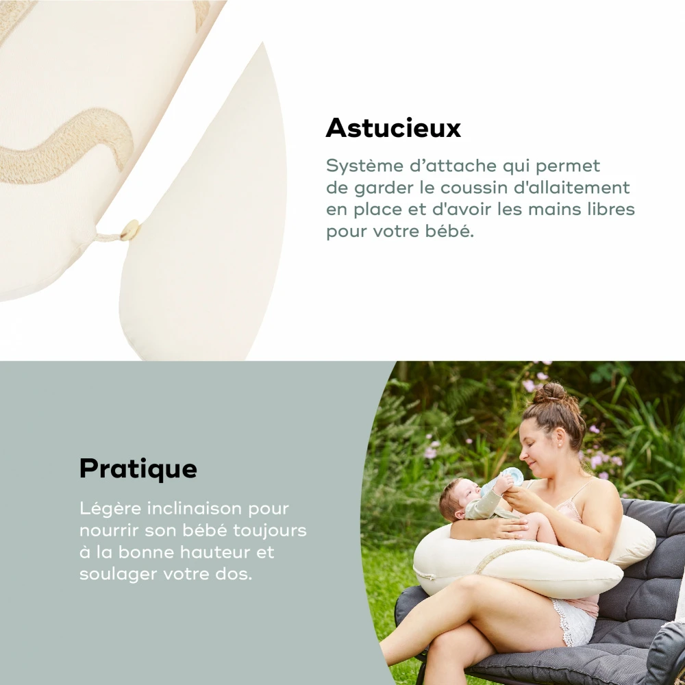 BabyMoov Pack Coussin D'allaitement B.love écru + Housse Terracotta – Image 5