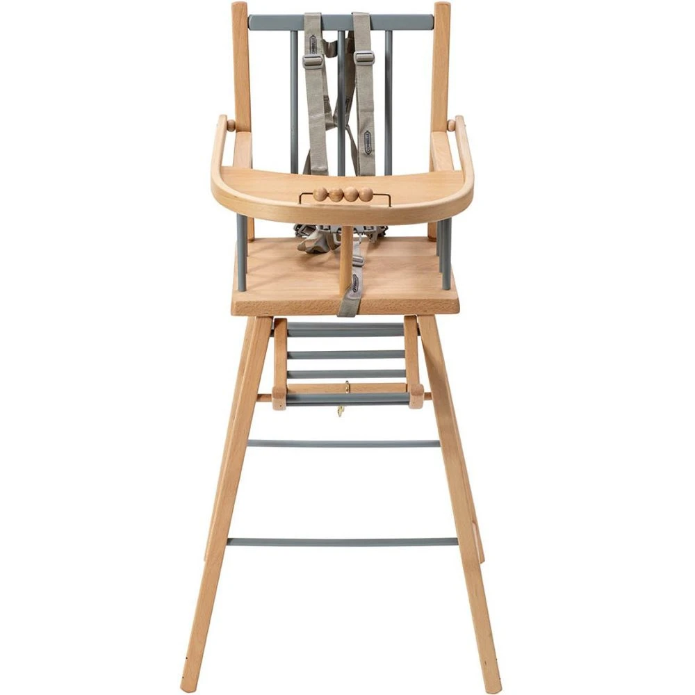 Chaise Haute En Bois André Hybride Bleu Gris – Image 2