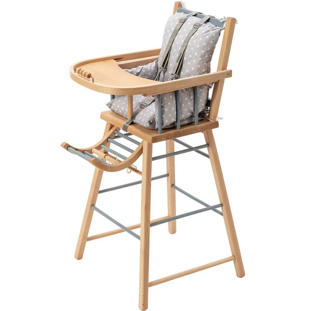 Chaise Haute En Bois André Hybride Bleu Gris – Image 6