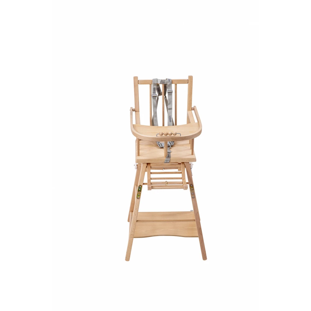 Chaise Haute Bébé Marcel Transformable Barreaux Vernis Naturel – Image 2
