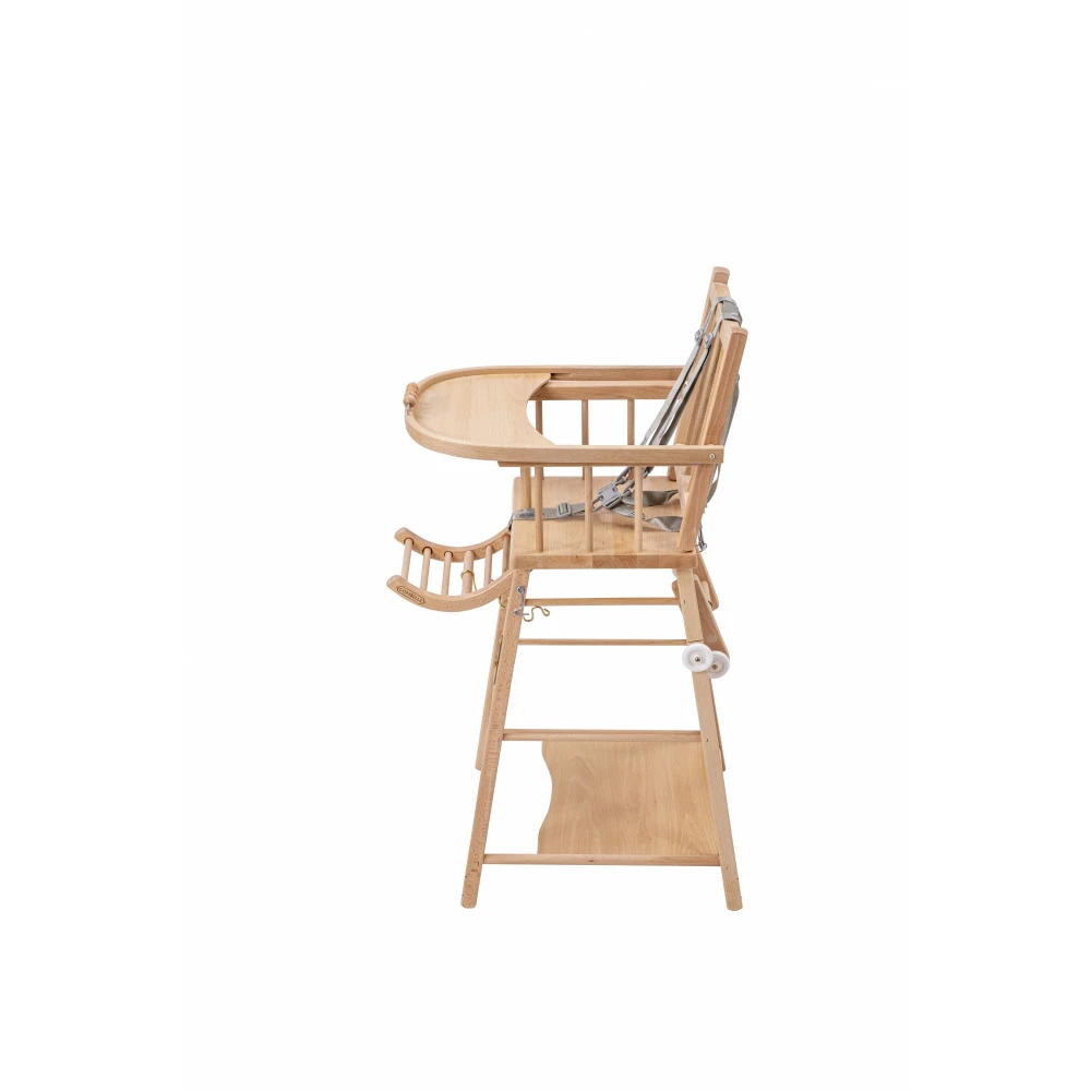 Chaise Haute Bébé Marcel Transformable Barreaux Vernis Naturel – Image 6