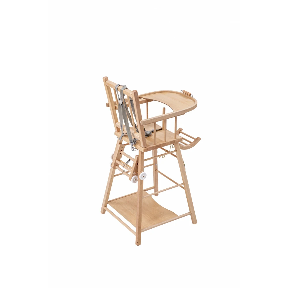 Chaise Haute Bébé Marcel Transformable Barreaux Vernis Naturel – Image 7