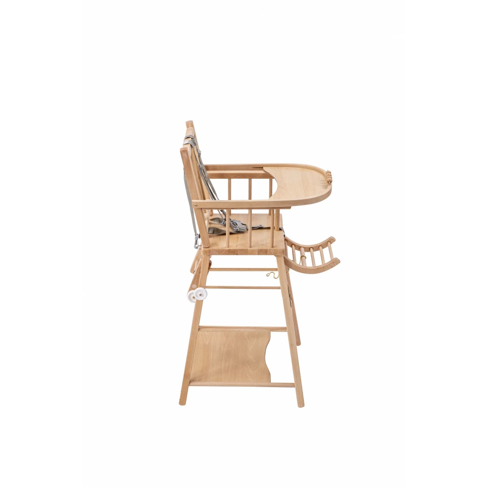 Chaise Haute Bébé Marcel Transformable Barreaux Vernis Naturel – Image 8