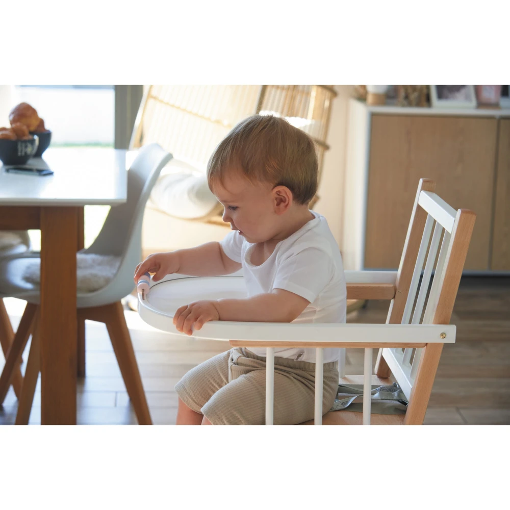 Chaise Haute Bébé Marcel Transformable Barreaux Vernis Naturel – Image 10