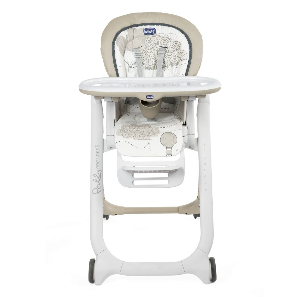 CHICCO Chaise Haute Polly Progres5 4 Roues Clouds – Image 2