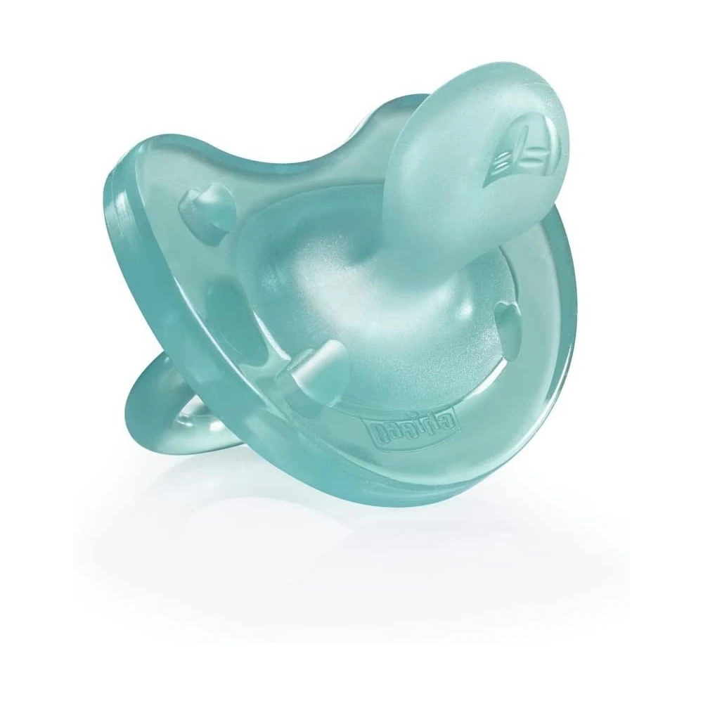 CHICCO Lot De 2 Sucettes Physio Soft En Silicone 16-36m Bleu Et Vert – Image 2