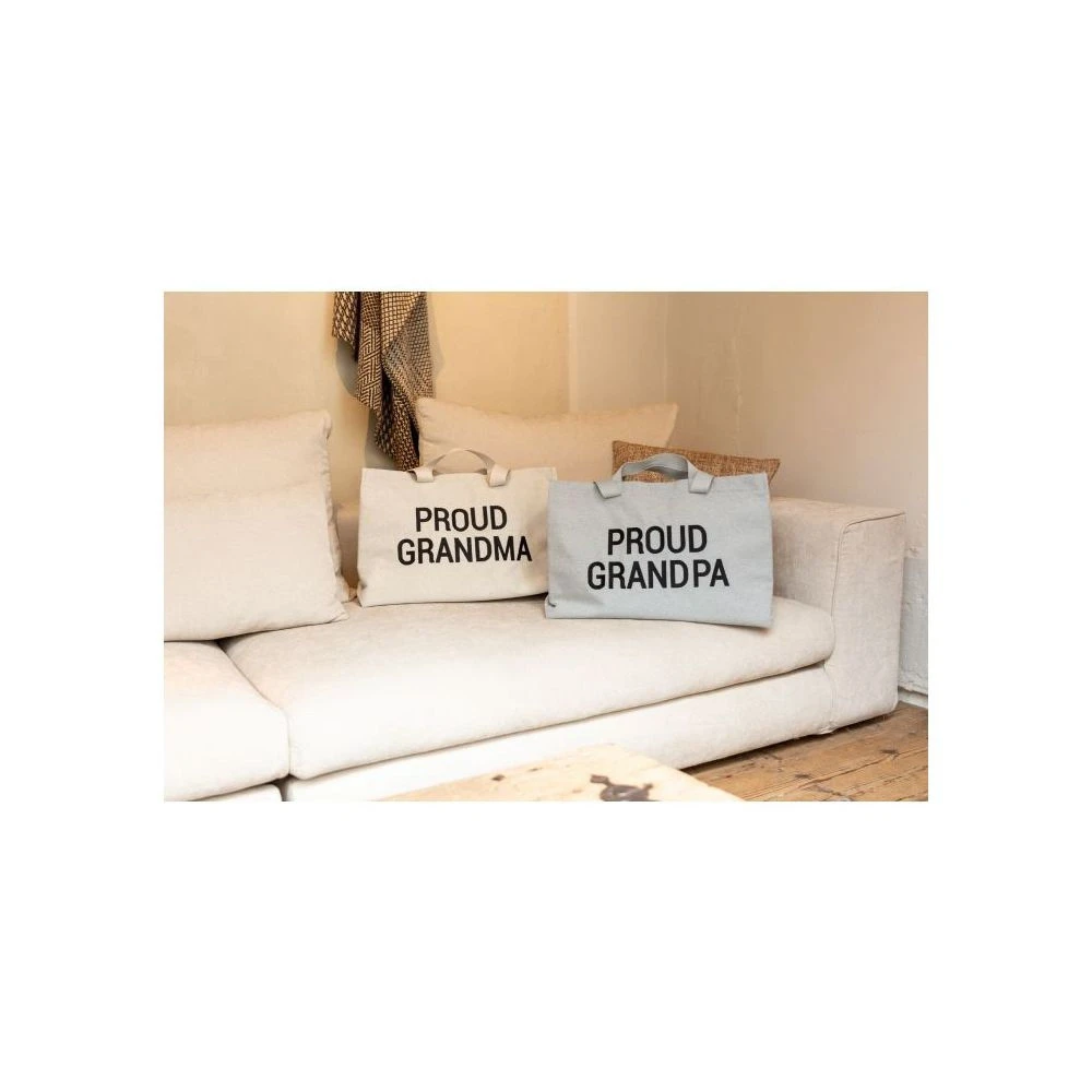 Childhome Sac à Langer Proud Grandpa En Toile Gris – Image 5