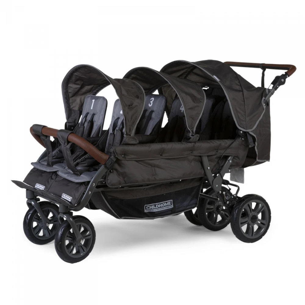 Childhome Poussette Multiple 6 Enfants Autofreinée Anthracite