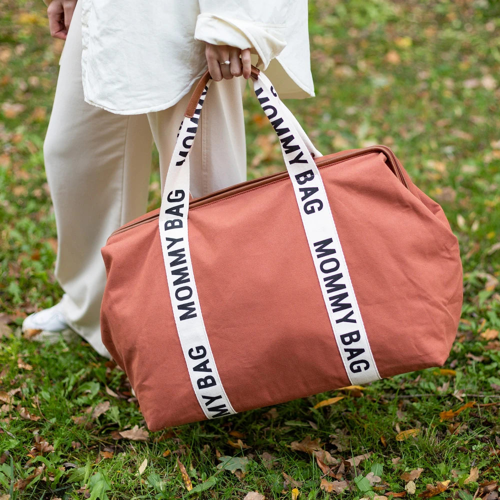 Childhome Sac à Langer Mommy Bag Signature Canvas Terracotta – Image 4