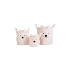Childhome Set De 3 Paniers De Rangement Teddy écru