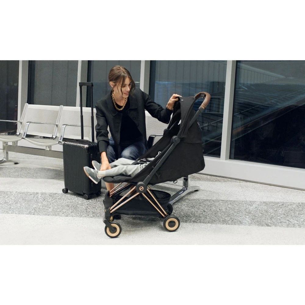 CYBEX Poussette Compacte Coya Châssis Chrome Brown Siège Noir – Image 11