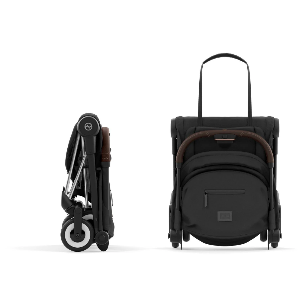 CYBEX Poussette Compacte Coya Châssis Chrome Brown Siège Noir – Image 3