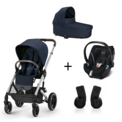 CYBEX Pack Trio Poussette Balios S Lux + Nacelle Cot S + Aton 5 + Adaptateurs - Ocean Blue