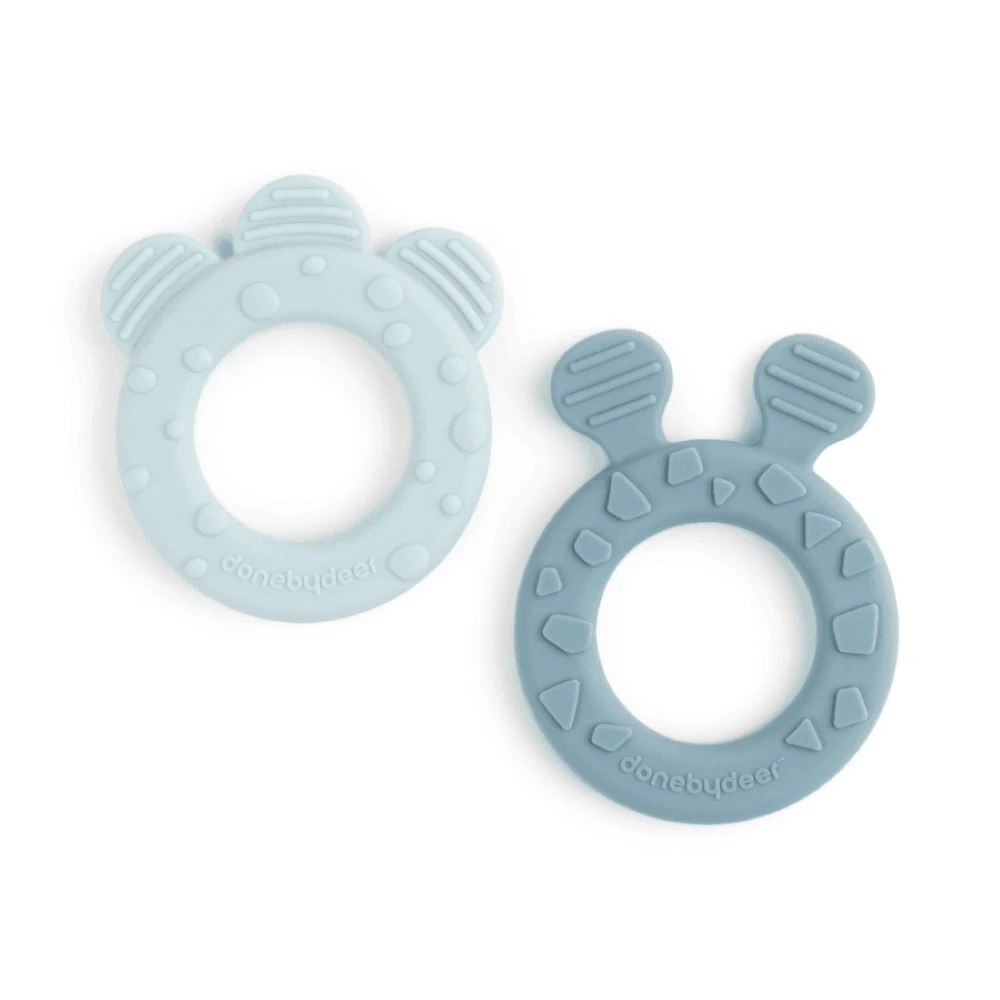 Done By Deer Lot De 2 Anneaux De Dentition Deer Friends Bleu – Image 2