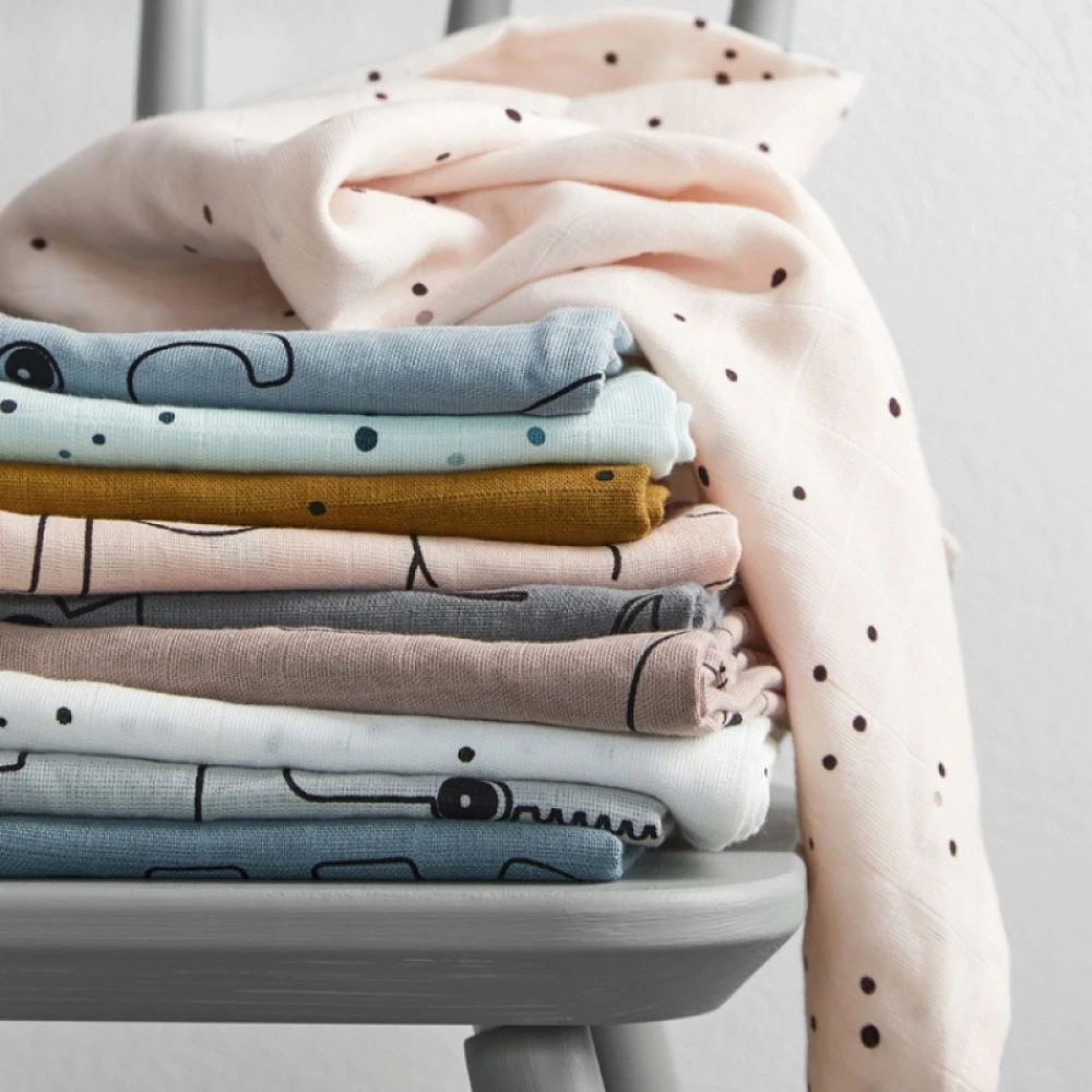 Done By Deer Lot De 2 Langes 70x70cm Dreamy Dots Mustard – Image 3